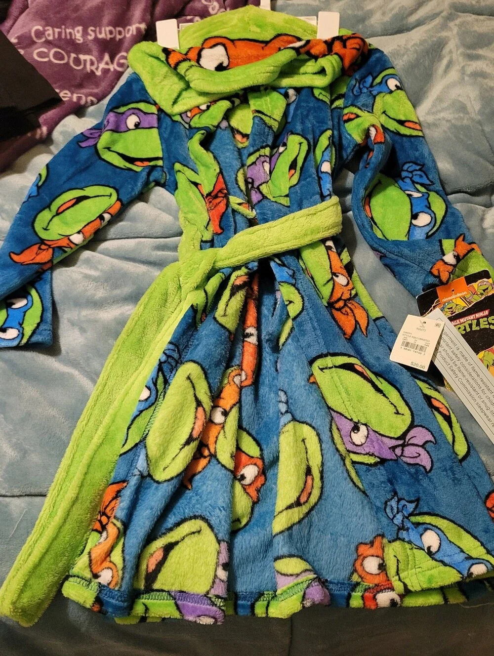 Boys Ninja Turtles Hooded Robe NWT Size Small  6/7